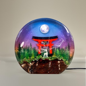 Torri Deer Resin Lamp: Handmade Epoxy Night Light