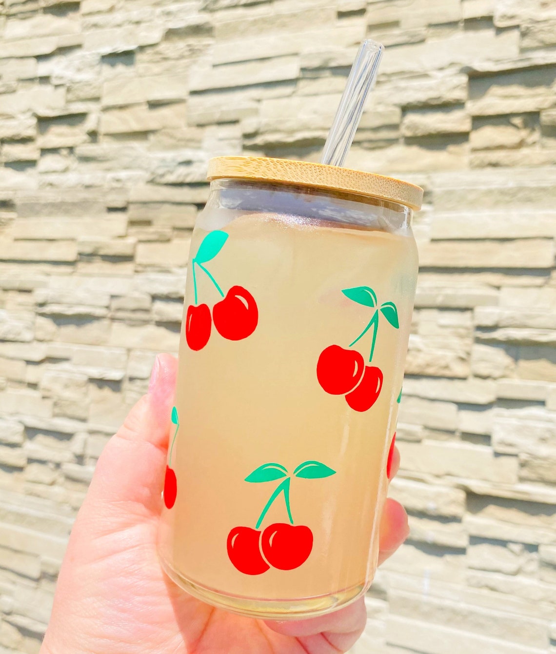 Cherry Libbey Glass Cup 16oz Cup Gift Ideas Tumblers & Etsy