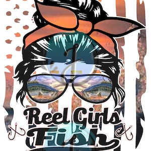 Reel Girls Fish, PNG Datei, Sublimation. Muttertagsgeschenk