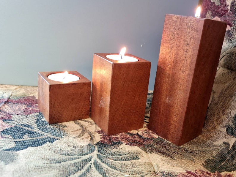 tea-light-holders-made-from-solid-wood-set-of-3-etsy-uk