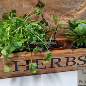 Handgefertigter Kräutertrog aus Massivholz für Fensterbank, Kräuterpflanzer, Pflanzenhalter, Gartentopf, Geschenk für neues Zuhause