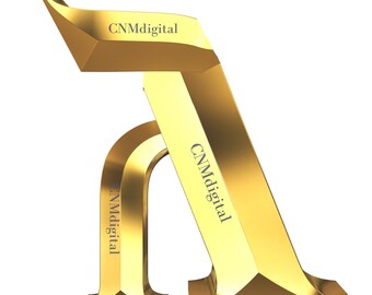 Gold Hebrew Letter Gimmel Clipart: Transparent PNG (Digital Download)