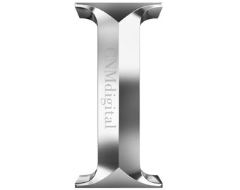 Silver Letter I Clipart: Metallic PNG, Transparent Alphabet (Digital Download)