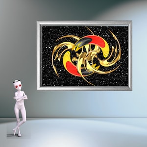 Canvas Abstract Art, Wall Design Decor, Strange in space, printing for home and office, decoration canvas, Original Abstract,