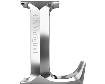 Silver Letter L Clipart: Metallic PNG, Transparent Alphabet (Digital Download)