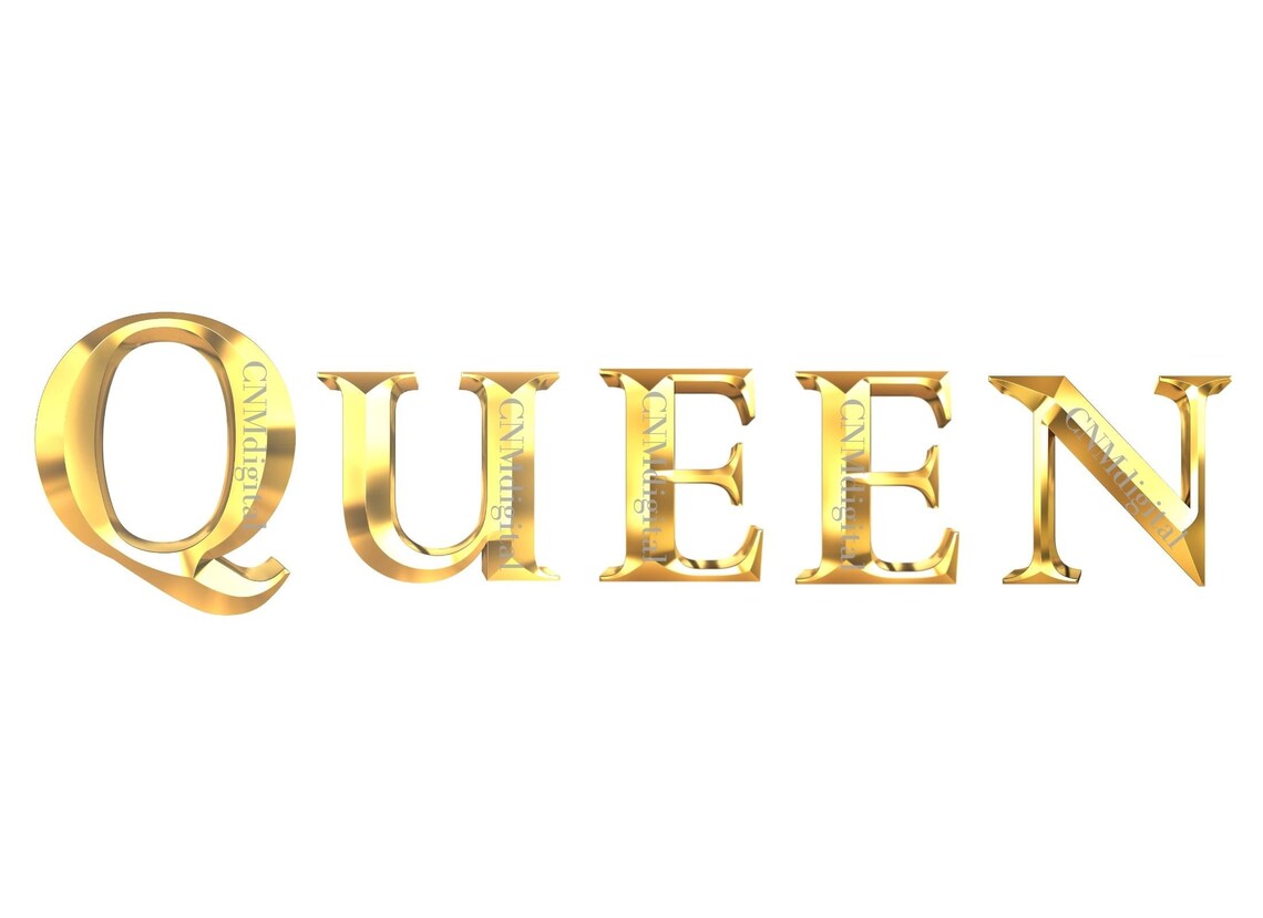 Queen Gold Letters English Alphabet, Instant Download, Digital File, Clipart, Transparent, PNG