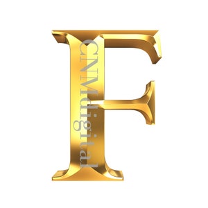 Gold color letter English Instant Download, F-letter ONLY Digital file  Gold color letter commercial clipart PNG format Transparent