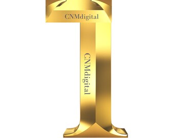 Gold Hebrew Letter Vav Clipart: Transparent PNG (Digital Download)