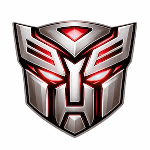 Transformers Autobot Metallic Robot Face Sticker Decal Emblem Vinyl Accessory, for Cars, bus Trucks, Outdoor Square Stickers
