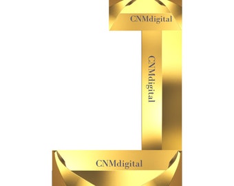 Gold Hebrew Letter Nun Clipart: Transparent PNG (Digital Download)