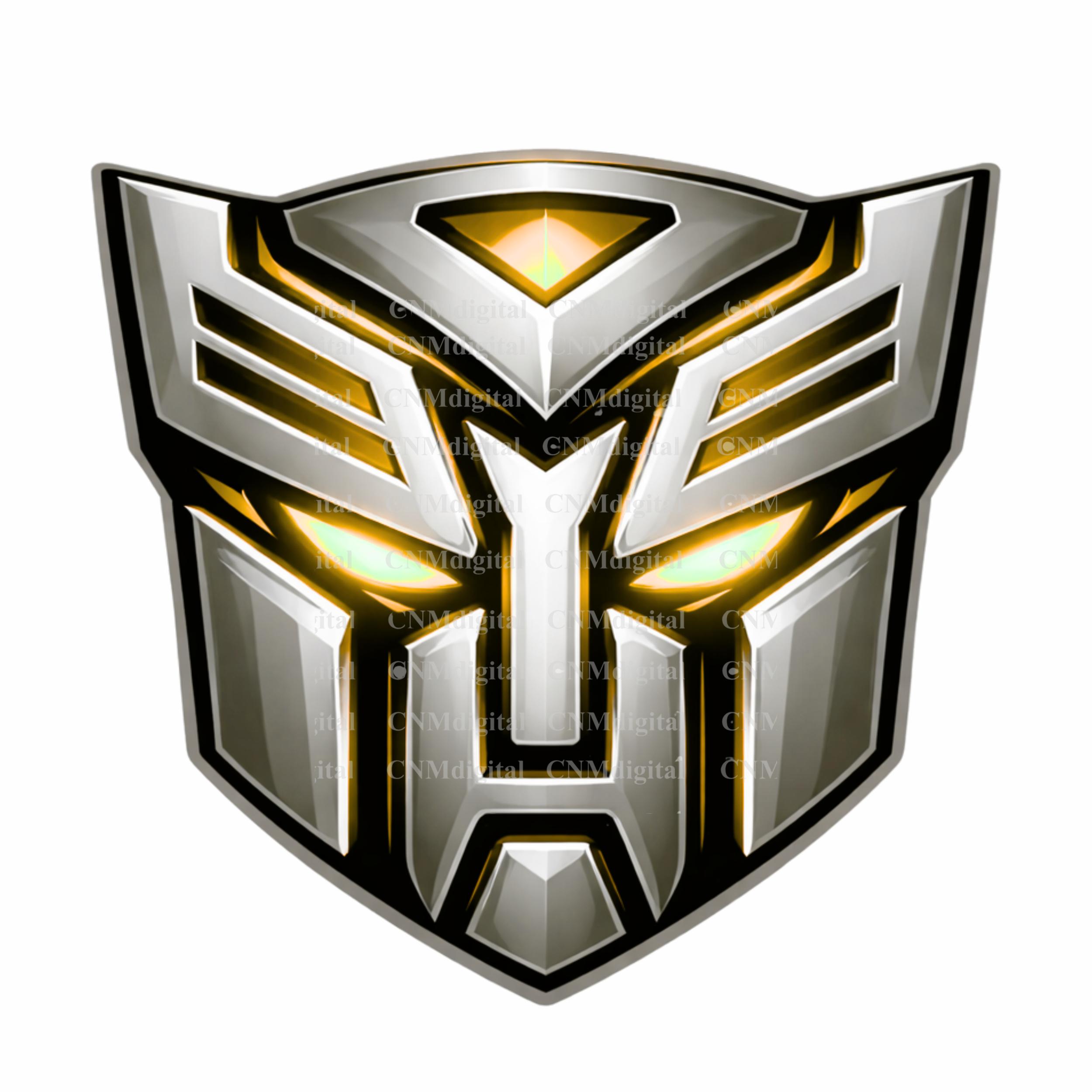 Transformers Bumblebee Autobot Emblem Badge – 3D Matte Black, Red & Chrome Decal