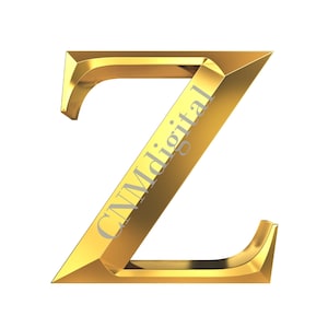 Goldfarbener Buchstabe Englisch Sofortiger Download, NUR Z-Buchstabe Digitale Datei Goldfarbener Buchstabe kommerzielle Clipart PNG-Format Transparent