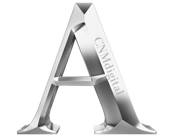 Silver Letter A Clipart: Metallic PNG, Transparent Alphabet (Digital Download)