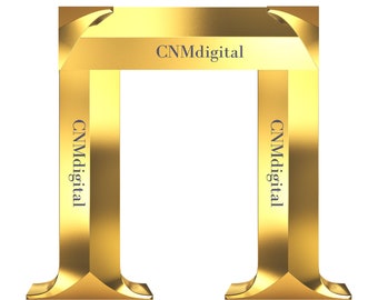 Gold Hebrew Letter Het Clipart: Transparent PNG (Digital Download)