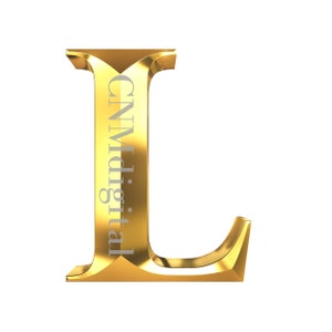 Letra de color dorado Descarga instantánea en inglés, SOLO letra L Archivo digital Letra de color dorado clipart comercial formato PNG Transparente
