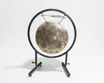 Tibetan Tree of Life Chakra Gong 48cm | Hand-Engraved Brass Sound Healing Instrument
