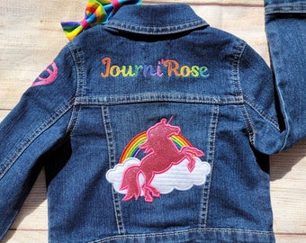 Children's Personalized Character Jean Jacket, Kids Custom Jacket, Girls Fall Jacket, Boys Fall Jacket, Toddler Jean Jacket