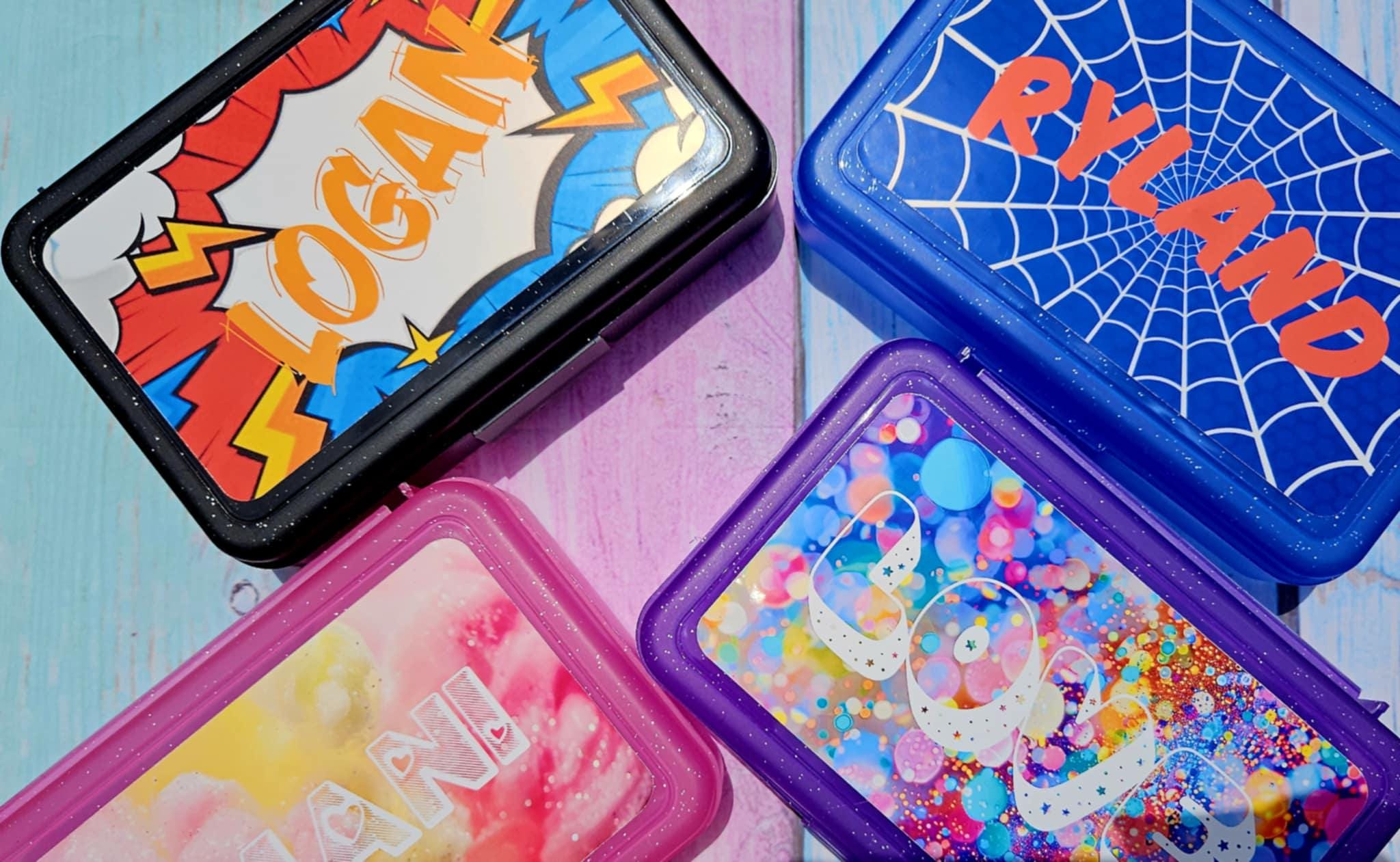 Personalized Pencil Box, Custom Pencil Box, Comic Book Pencil Box, Girl Pencil Box, Boy Pencil Box, Glitter Pencil Box
