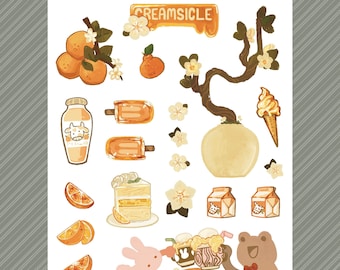 Oranges and Cream | Creamsicle A6 Sticker Sheet