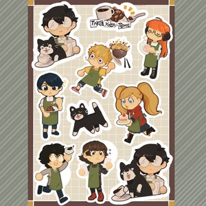 Persona 5 A6 Cafe Sticker Sheet