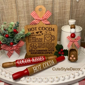 Hot Cocoa Decor | Hot Cocoa Bar Tiered Tray Decor | Hot Cocoa Bar | Tiered Tray Decor | Hot Cocoa | Coffee Bar Decor