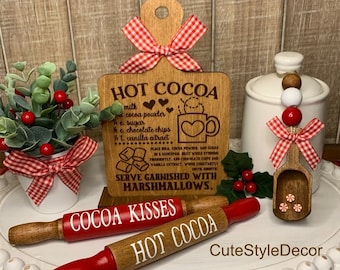 Hot Cocoa Decor | Hot Cocoa Bar Tiered Tray Decor | Hot Cocoa Bar | Tiered Tray Decor | Hot Cocoa | Coffee Bar Decor