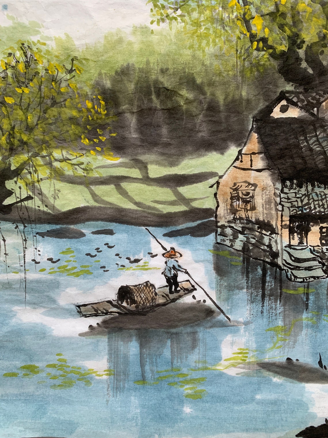 Chinese Ink and Wash Painting Chinese Landscape Home Decor Etsy