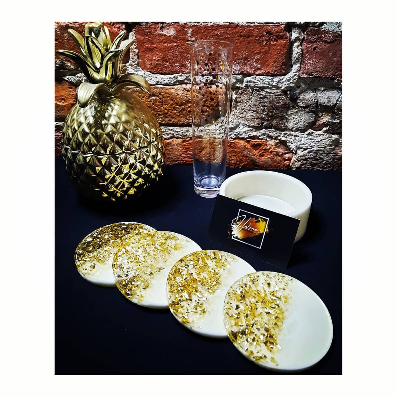 Set runde Unterset für cremefarbene und goldene Creme | Etsy