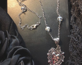 Sacred Heart Gothic Skull Necklace