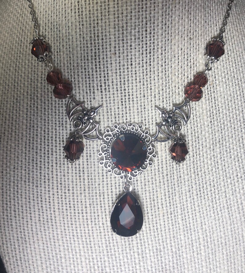 Angelique : Gothic Vampire Bat Necklace Purple Halloween Goth - Etsy
