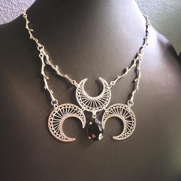 Circe: Gothic Moon Necklace Witchy Forest Goth