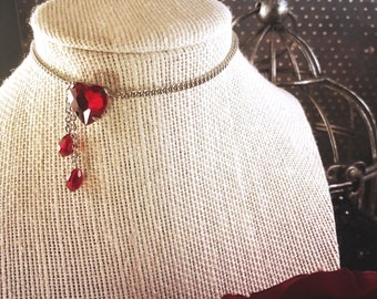 Bleeding Heart Collar Choker Red Gothic Vampire Punk