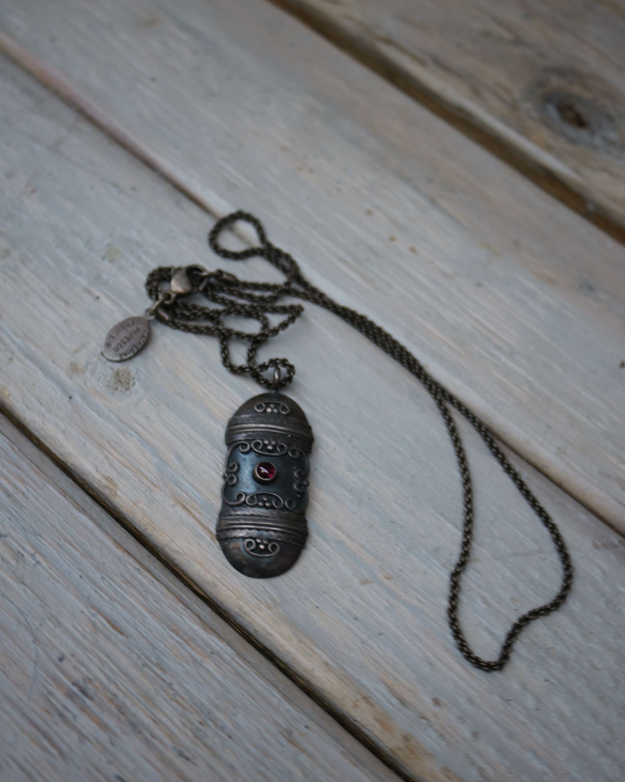 Antique bronze pendant necklace Etsy