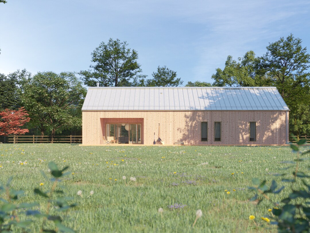 Two Bedroom House Design Floorplan Modern Barn House Style - Etsy Ireland