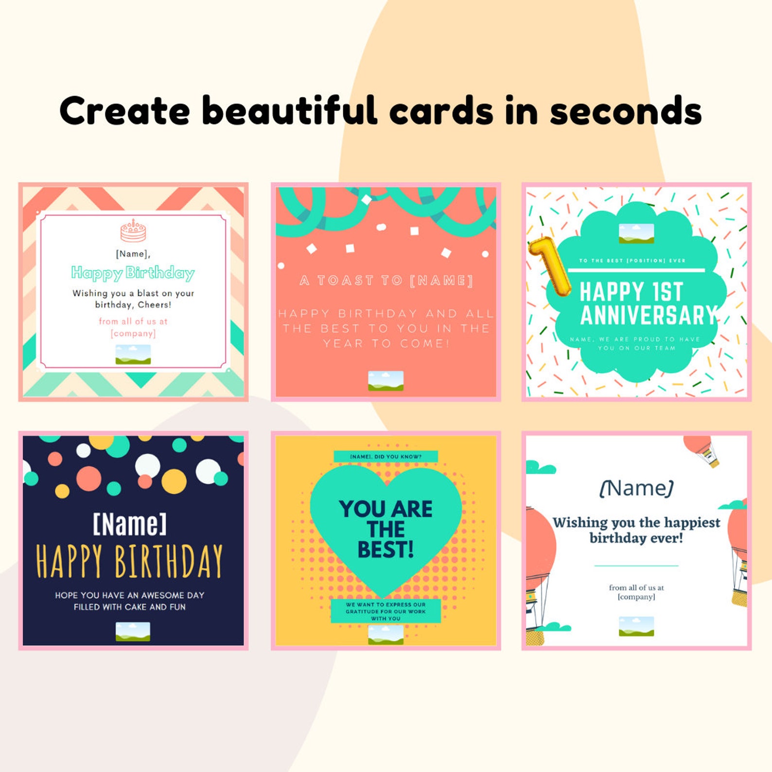 Templates For Canva Birthday Cards For Employees Perefect Etsy