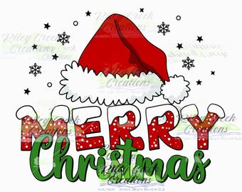 Merry Christmas (DTF Heat Transfer)Crafters DIY Projects Hobbies Christmas Dtf Transfer Transfer for 100% Cotton and Blends