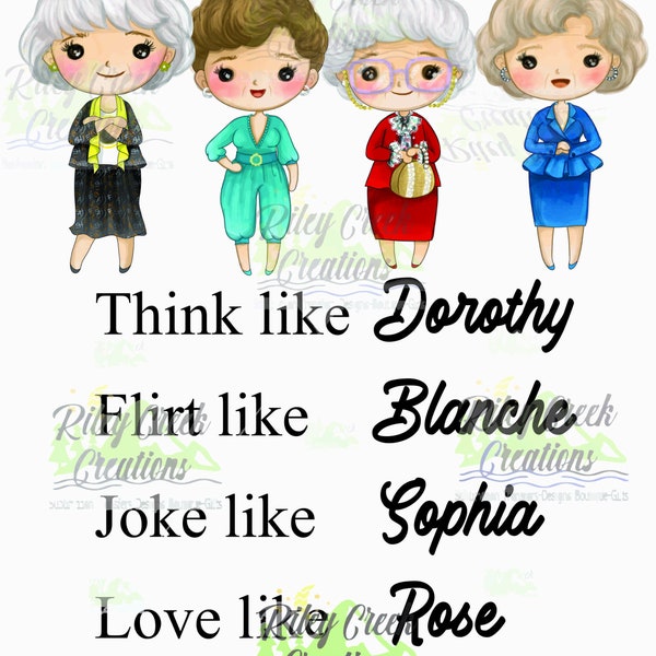 Live like the Golden Girls 300PNG Digital Download. Sublimation Designer Graphic Digital Design. DIY Crafting