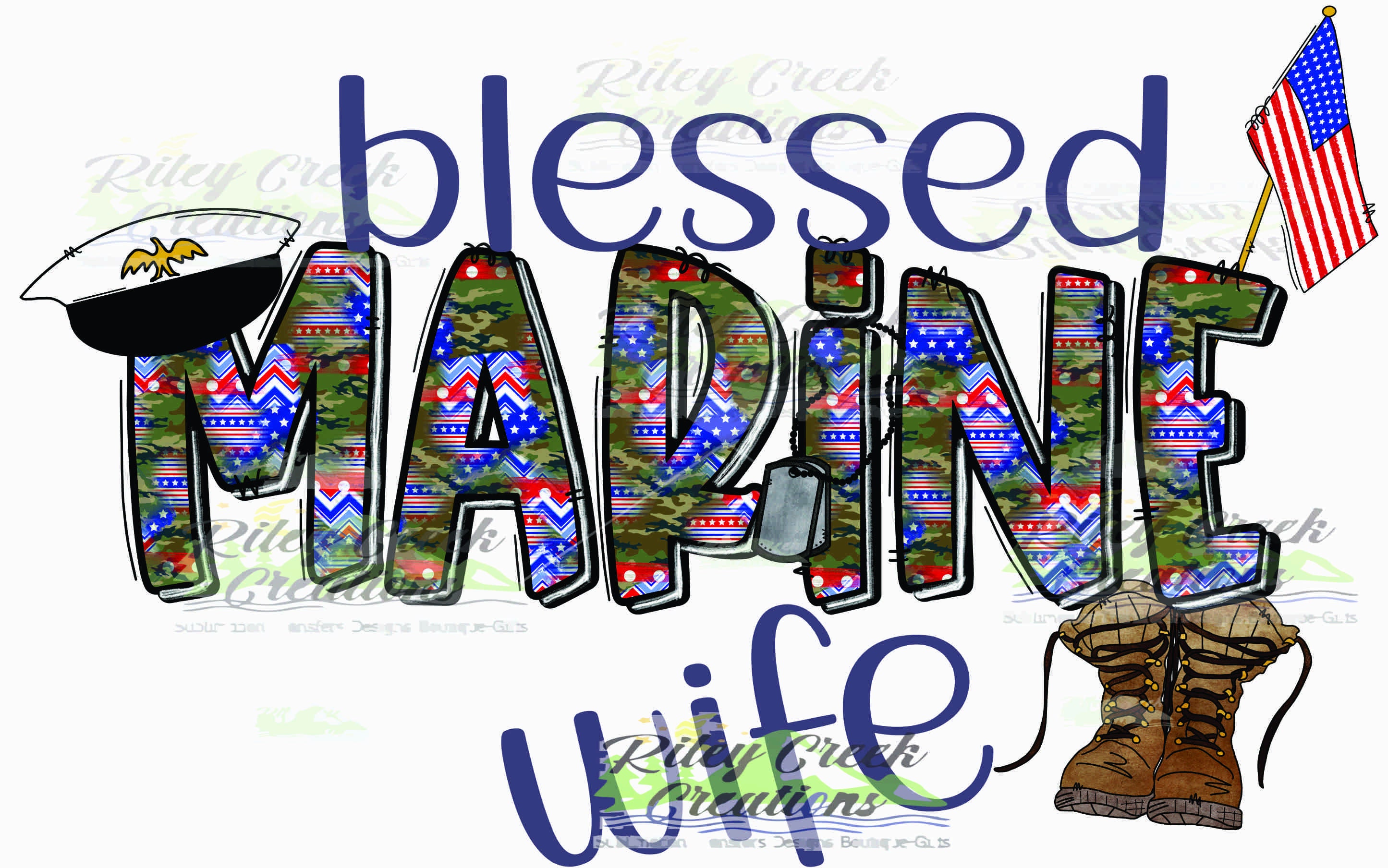Blessed Marines Wife 300PNG Digital Download. Sublimation Designer Graphic Digital Design. DIY Crafting Hobbies
