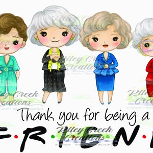 Dziękuję za bycie przyjacielem (Golden Girls) 300PNG Digital Download. Sublimation Designer Graphic Digital Design. DIY Crafting
