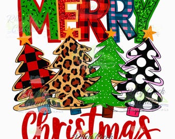 Merry Christmas (DTF Heat Transfer)Crafters DIY Projects Hobbies Christmas Dtf Transfer Transfer for 100% Cotton and Blends