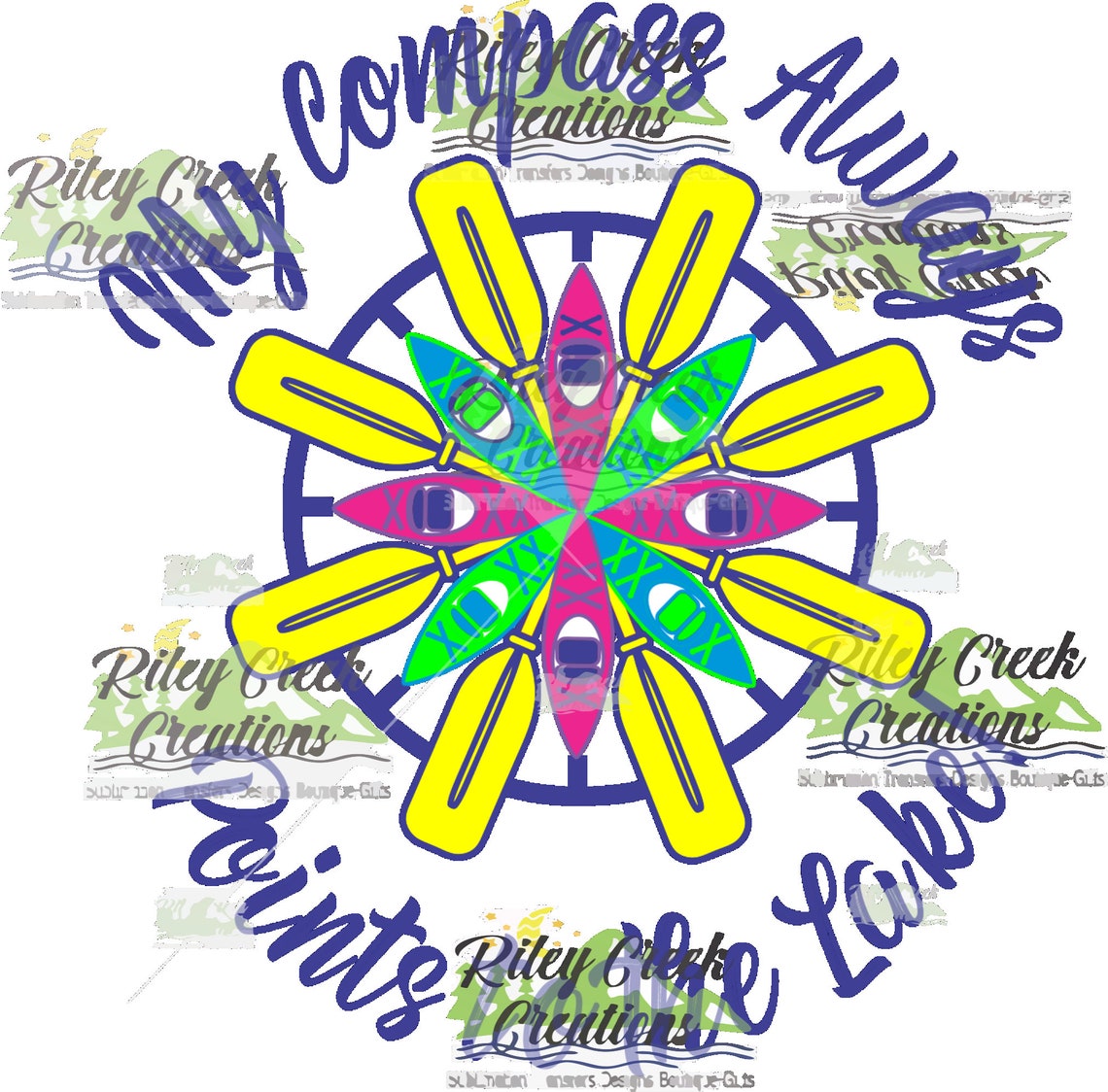 My Compass Always Points Me to the Lake 300PNG Digital Download