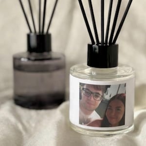 Custom Photo Mini Reed Diffusers (Scented) Black Or Clear Glass.