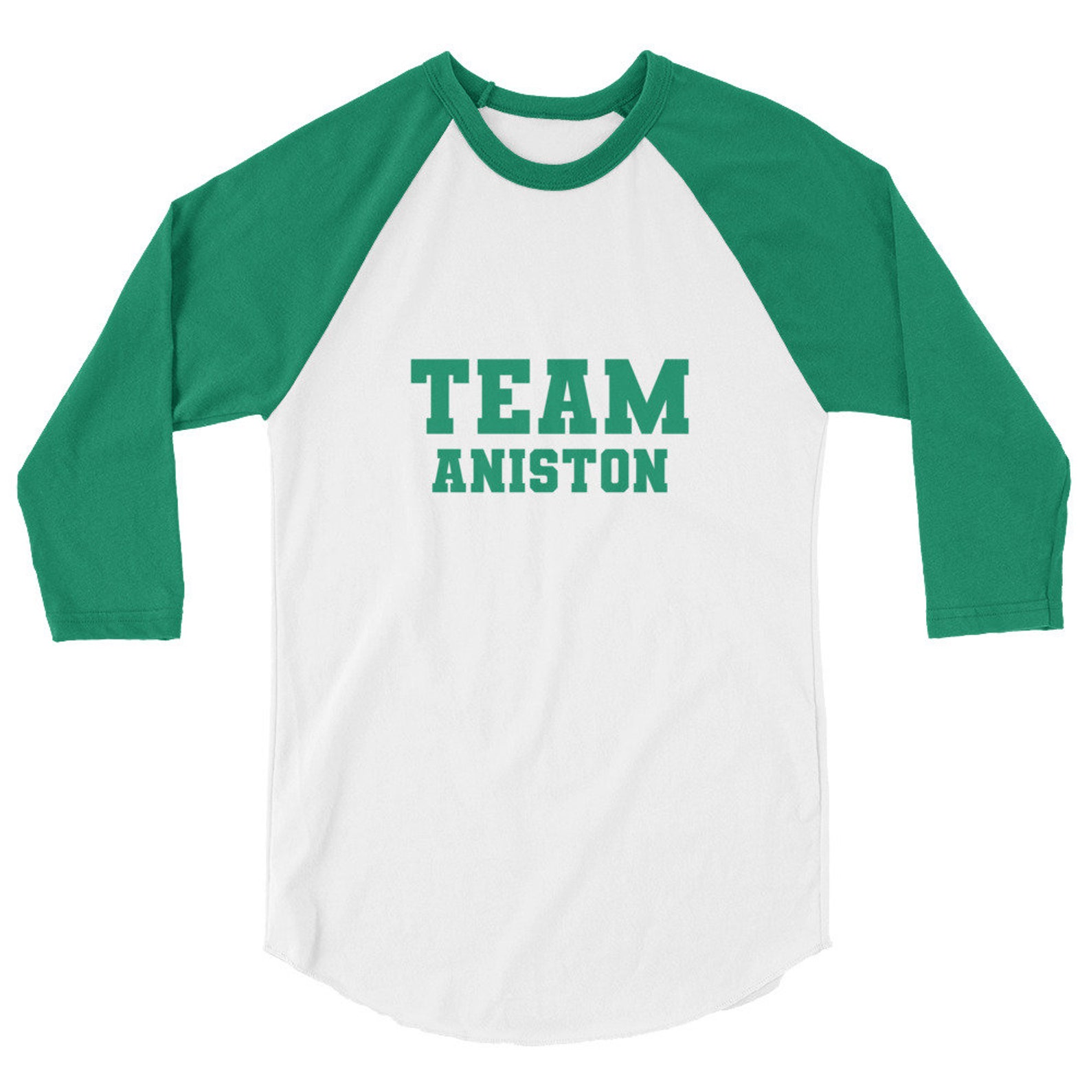 Team Aniston Green and White Raglan Baseball Tee | Etsy