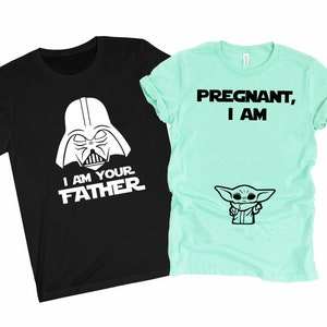 Star Wars Pregnancy Baby Announcement Shirts Set, Disney Couples, War Star Pregnancy, Gender Reveal, I Am Father, Maternity Disney