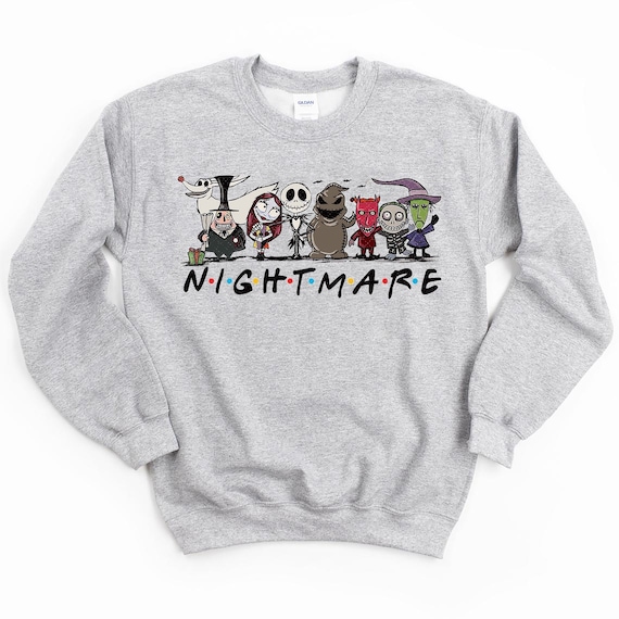 Nightmare Before Christmas Friends Sweatshirt Halloween Crewneck Friends Nightmare Shirt Jack Skellington Halloween Disney Sweaters Etsy
