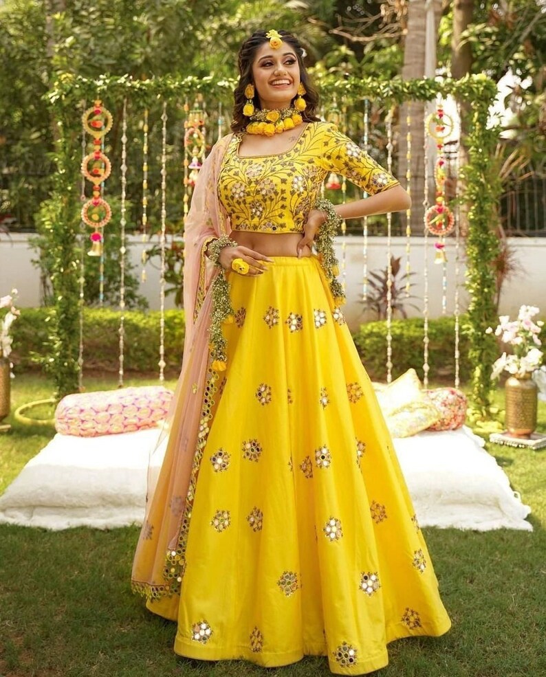 haldi ceremony lehenga