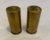 Trench Art Salt and Pepper shakers made from 20mm shells dated 1943