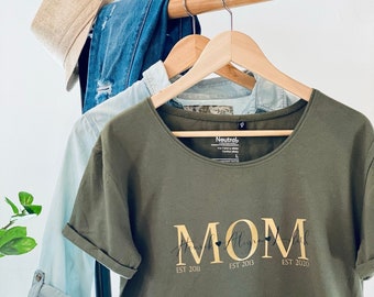 Mom T-Shirt · Mom T-Shirt Muttertag · Shirt Kindernamen · personalisiertes Geschenk · Statement Shirt · Personalisiertes Mom T-Shirt