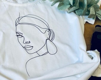 T-Shirt Damen, T-Shirt für Frauen, Shirt Design, Grafik T-Shirt für Frauen, Lineart