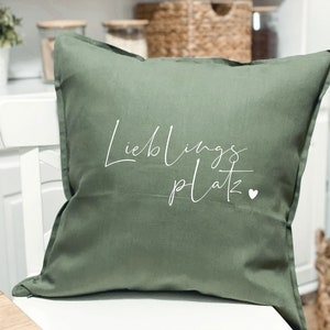 Cushion cover 50 x 50 Favorite place Spring cushion Cushion cover Gift idea Decoration image 1